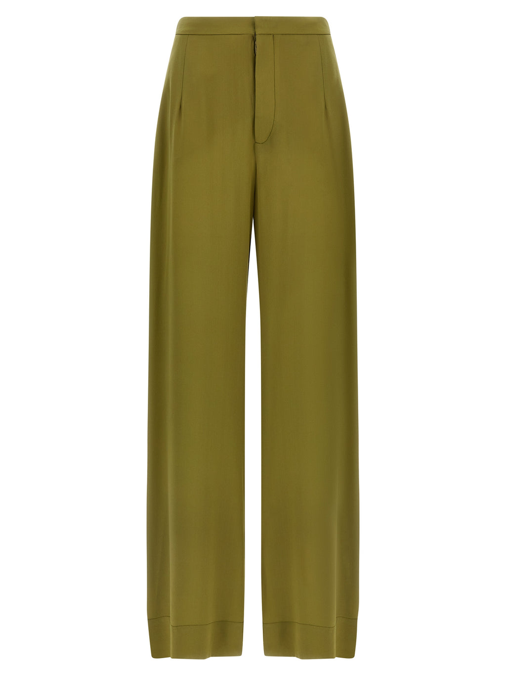 Bicolor Silk Casual Pants