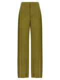 Bicolor Silk Casual Pants