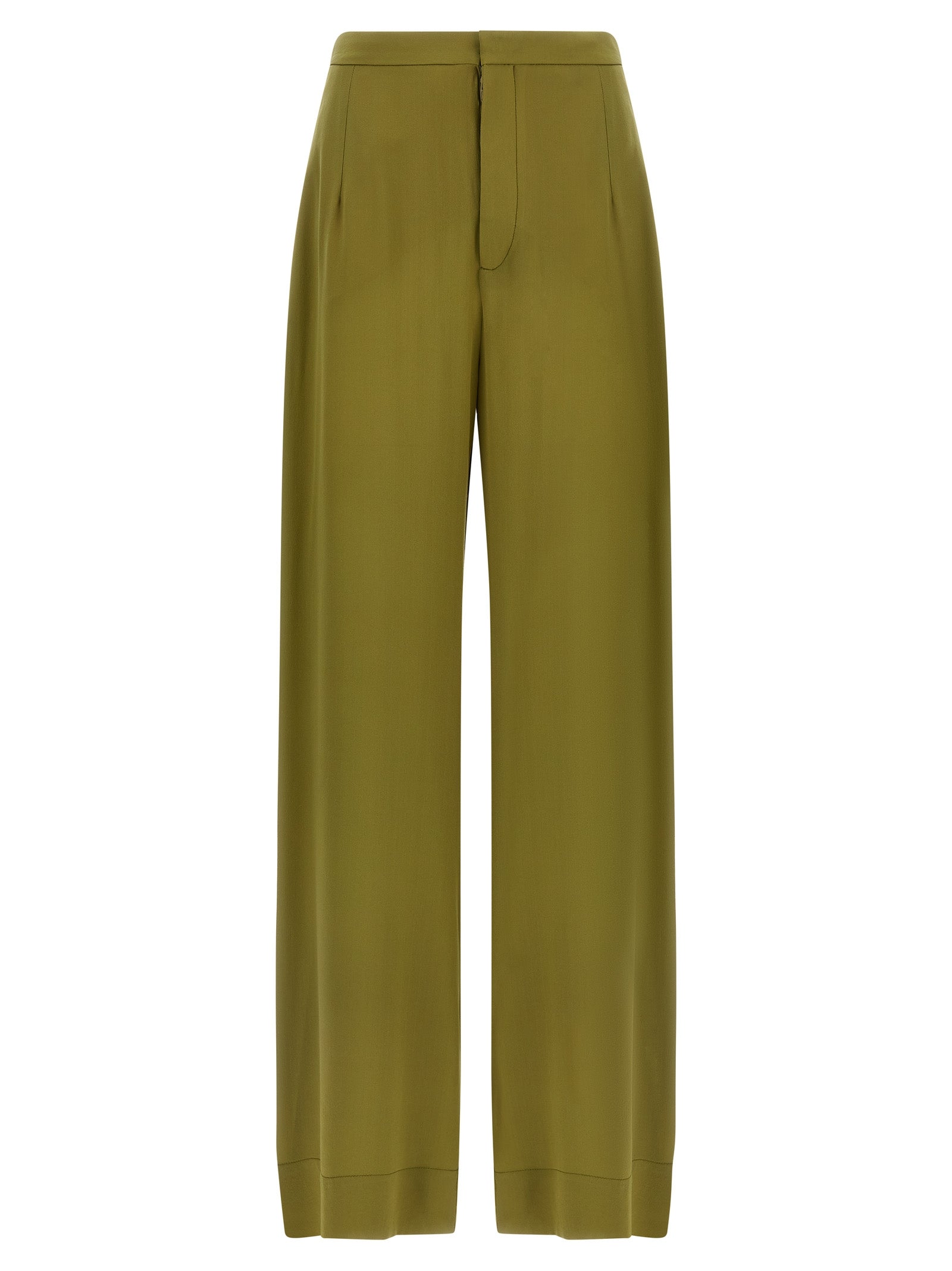 Bicolor Silk Casual Pants