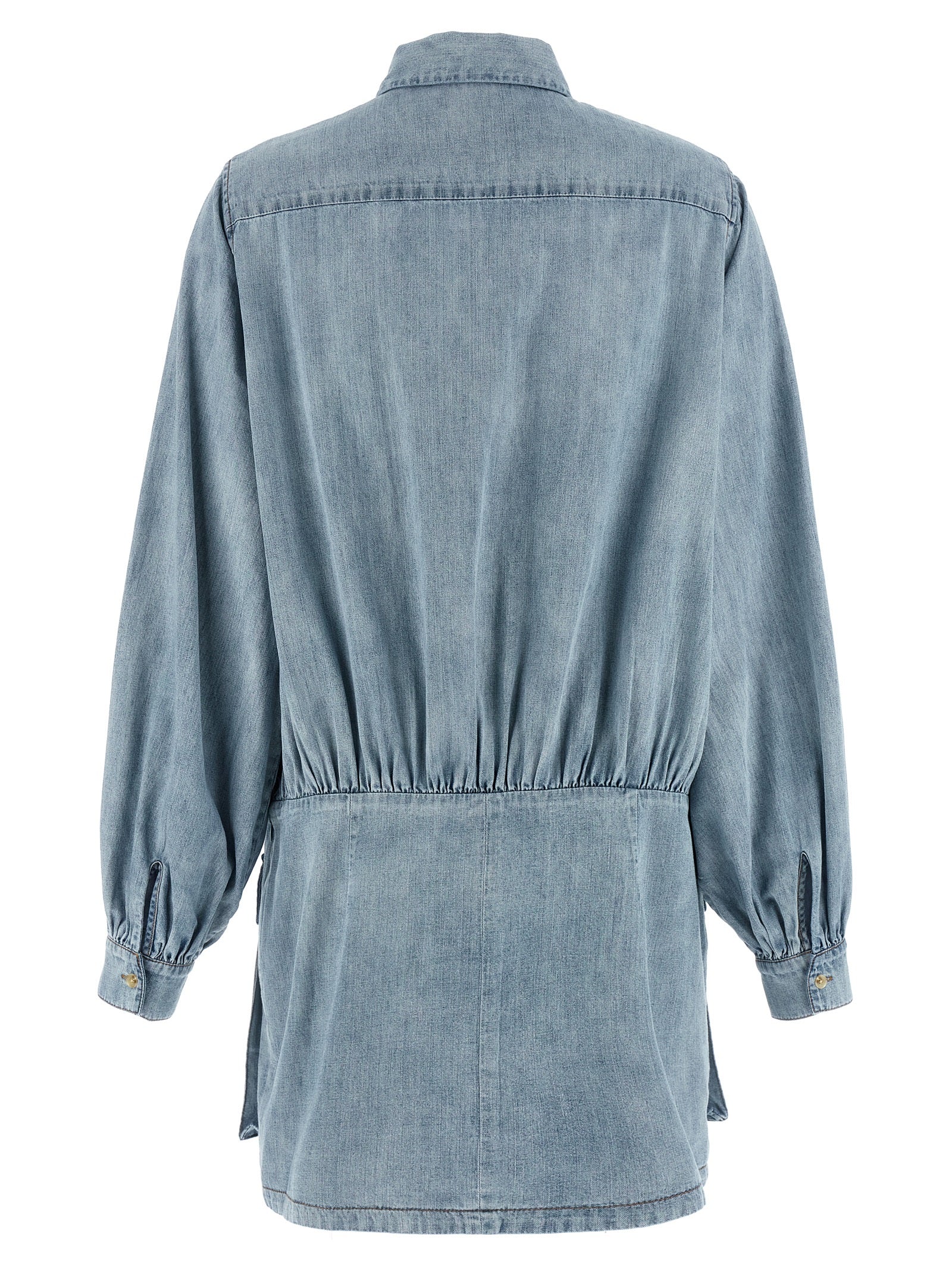 Blue Cotton Short Dress