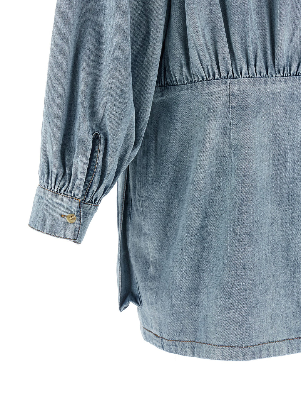 Blue Cotton Short Dress