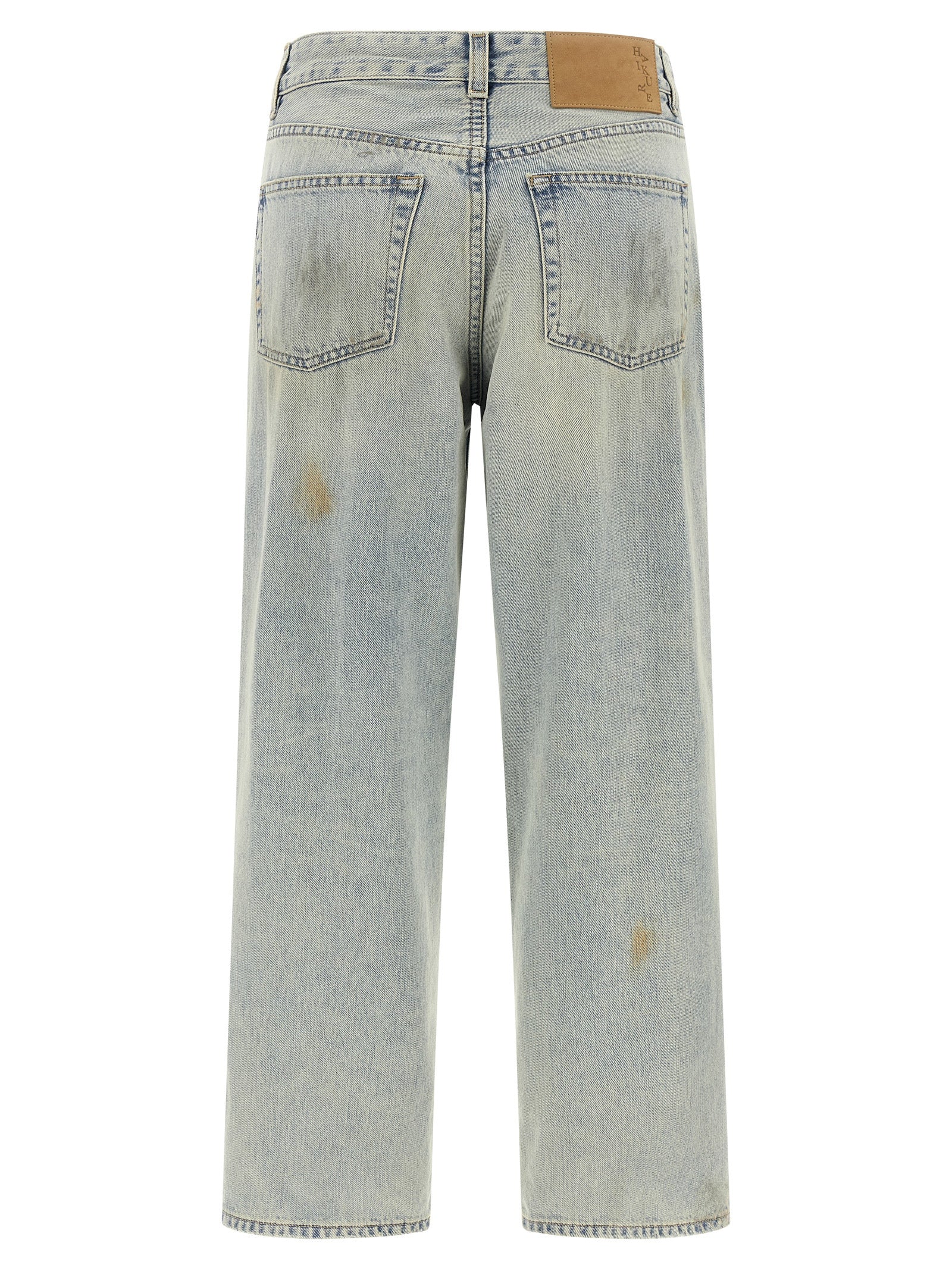 Blue Cotton Cropped Jeans