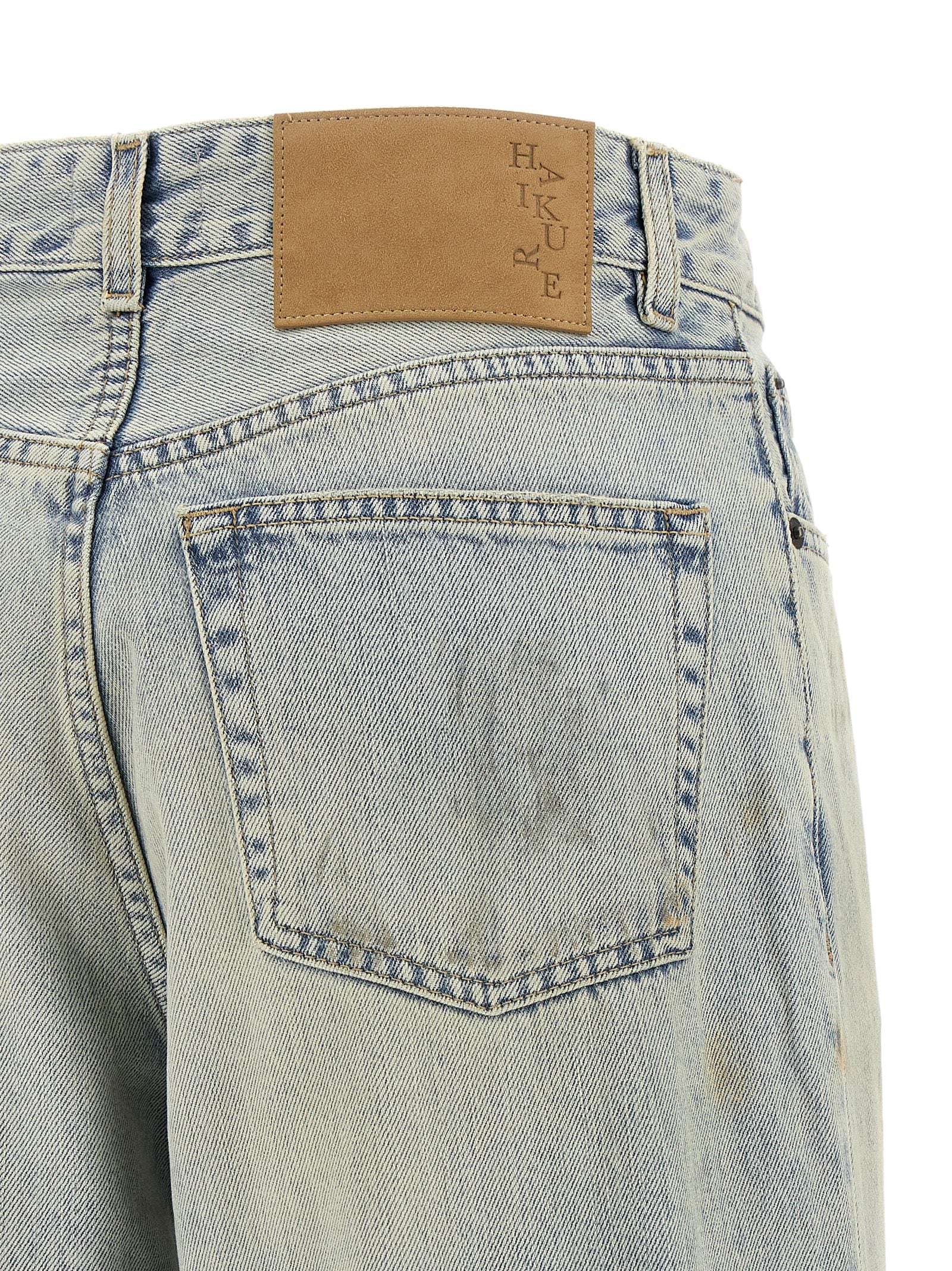 Blue Cotton Cropped Jeans