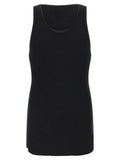 Black Cotton Sleeveles T-Shirt