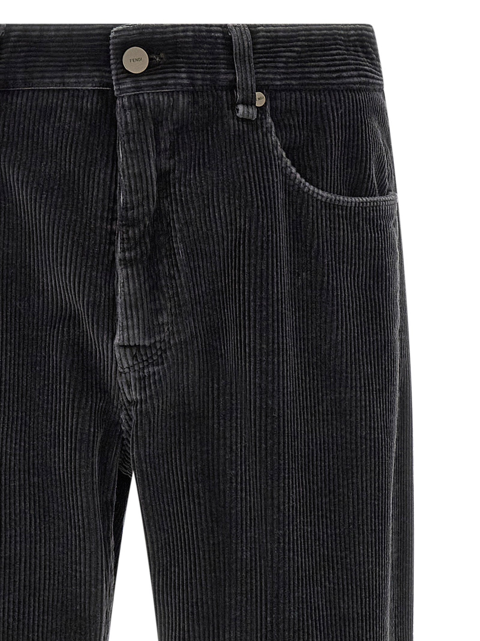 Gray Cotton Casual Pants
