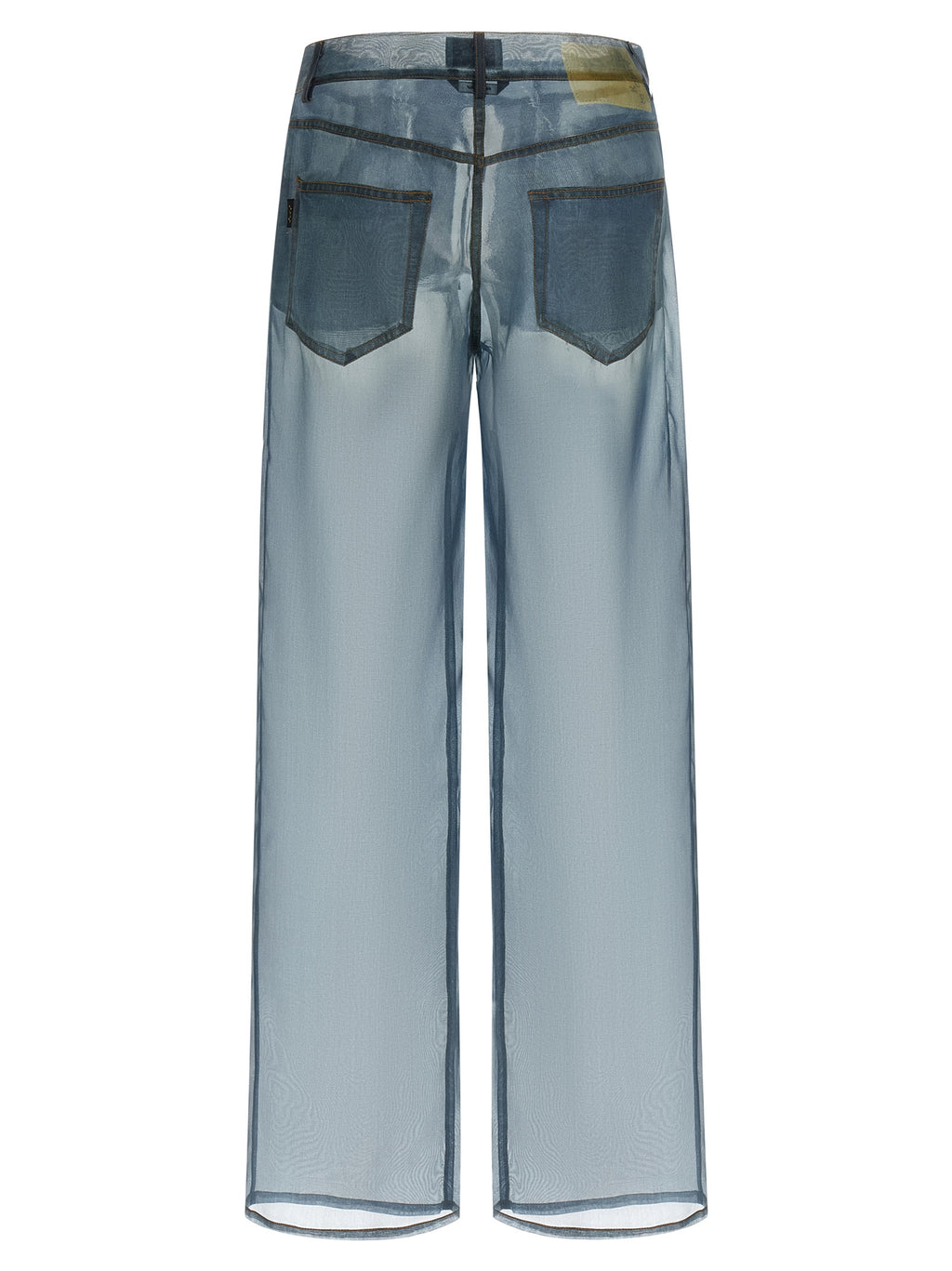 Blue Silk Casual Pants