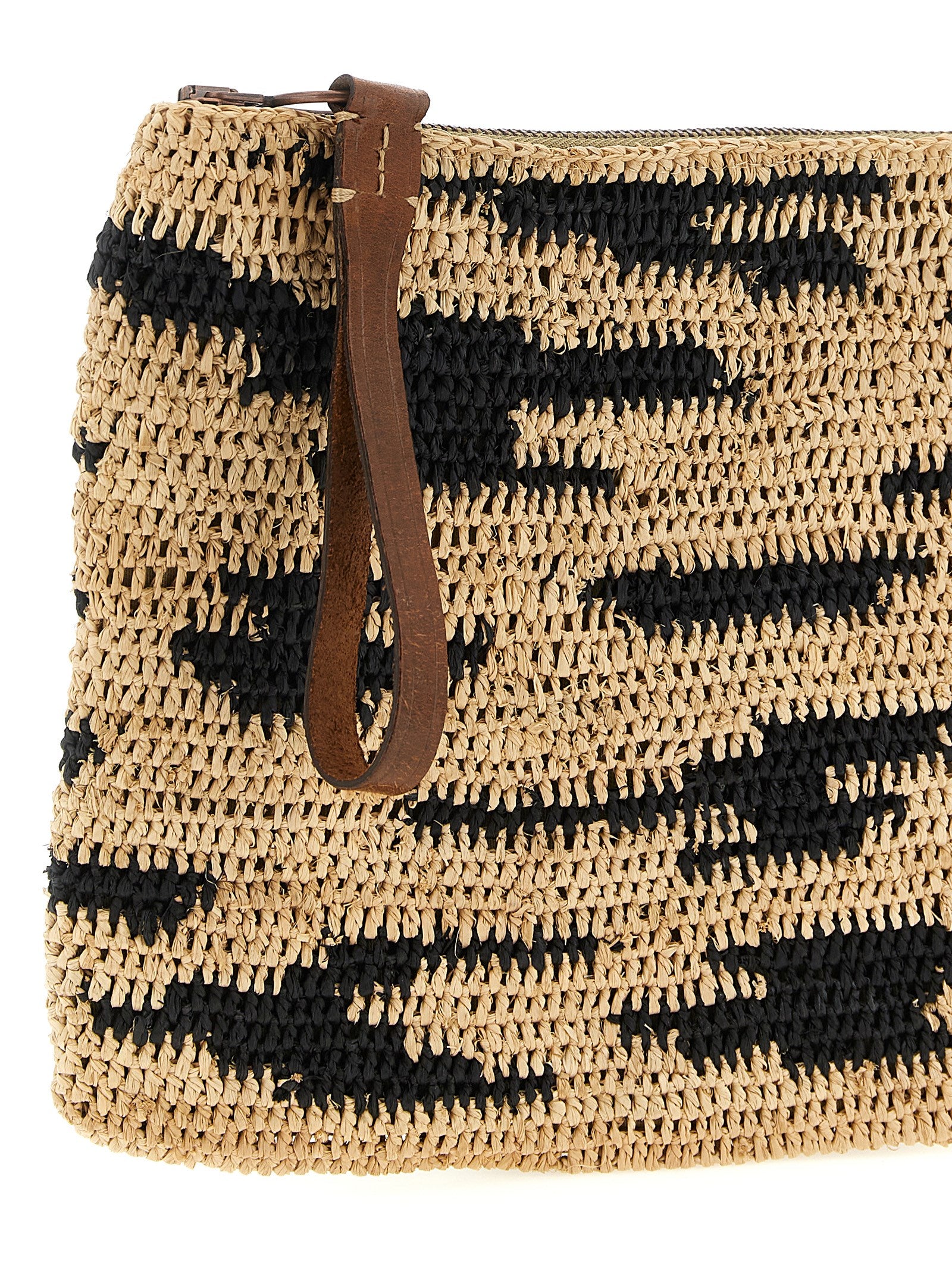 Multicolor Raffia Clutch Bag