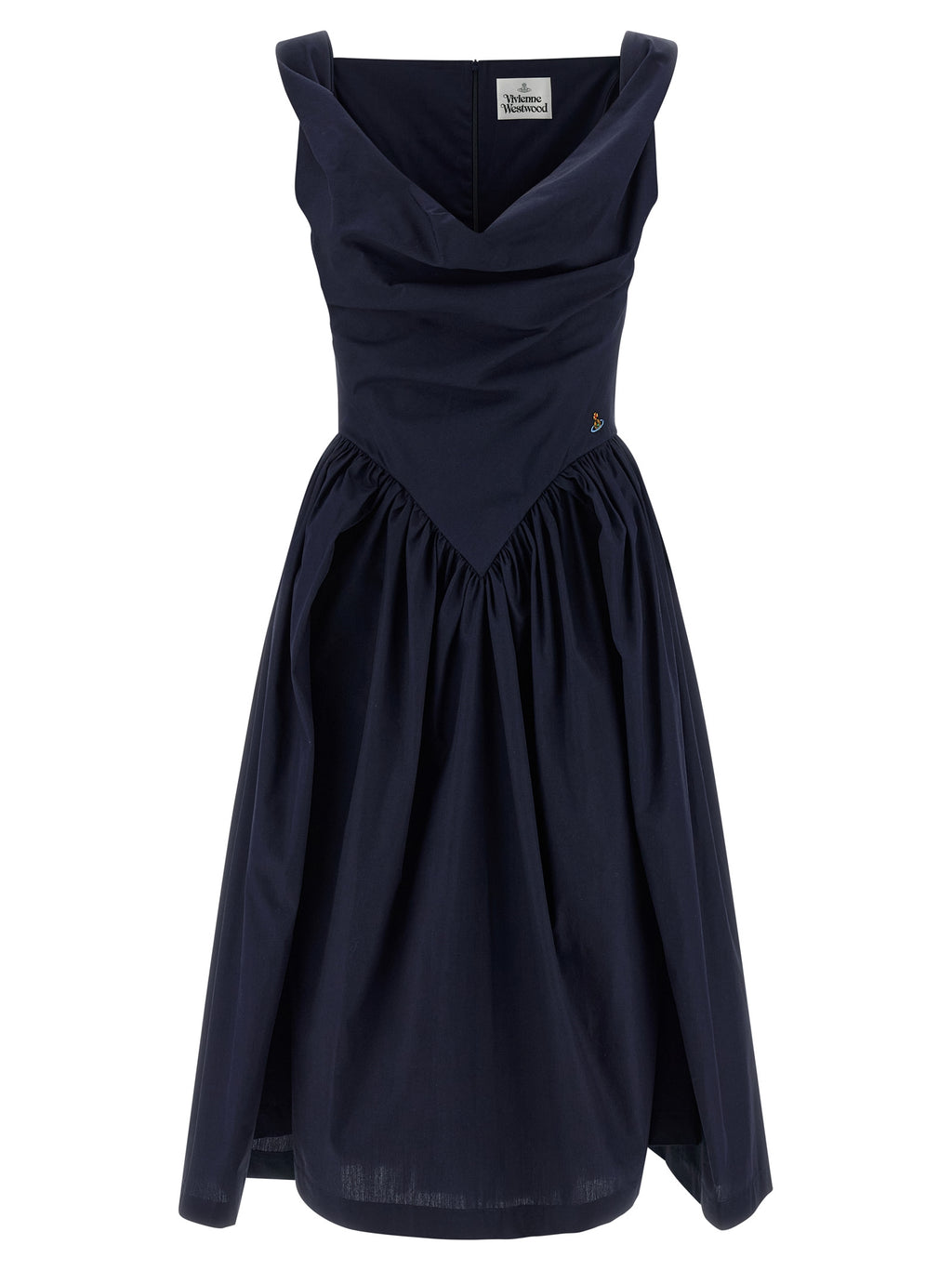 Blue Cotton Midi Dress
