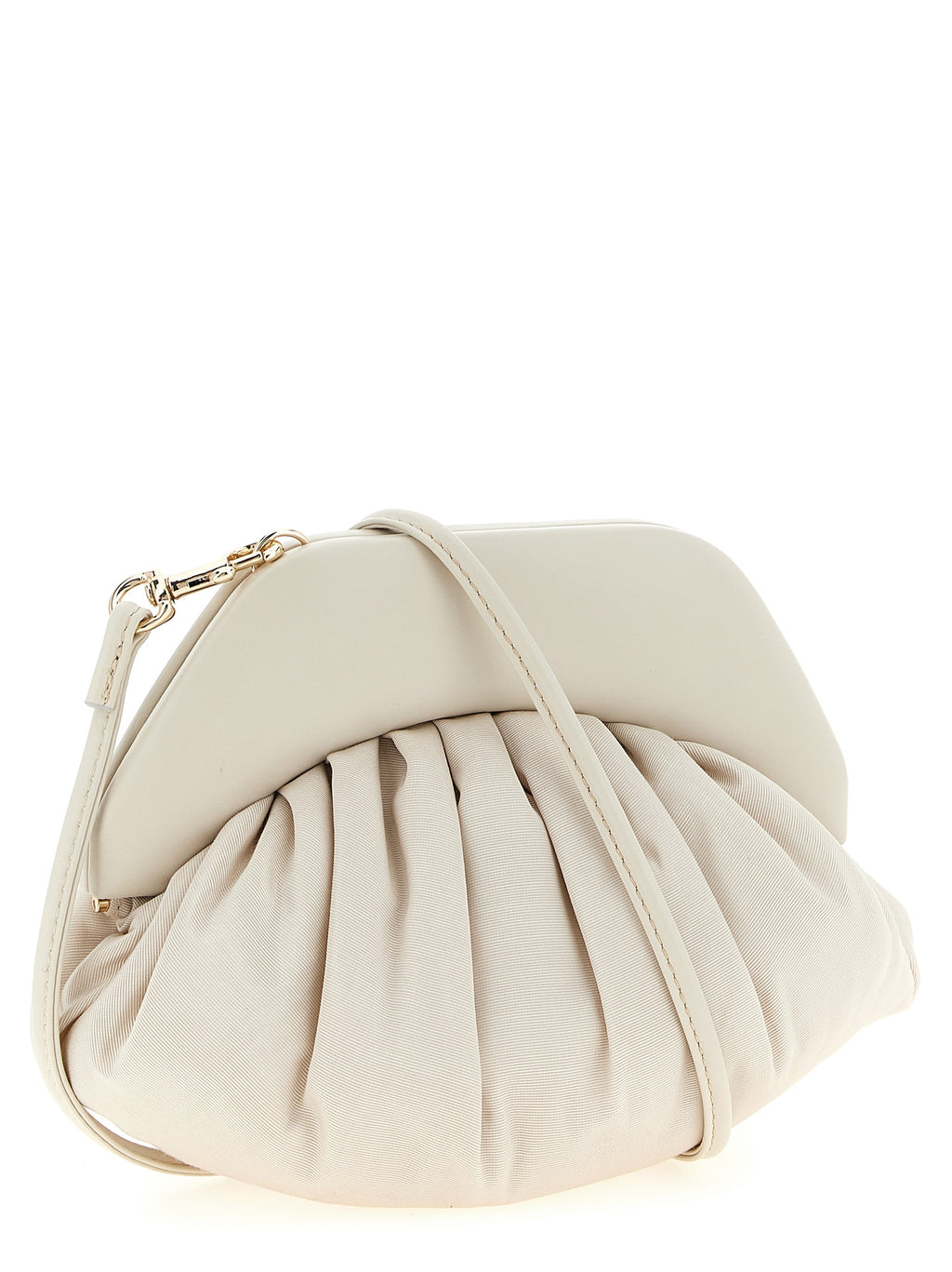 Beige Viscose Clutch Bag