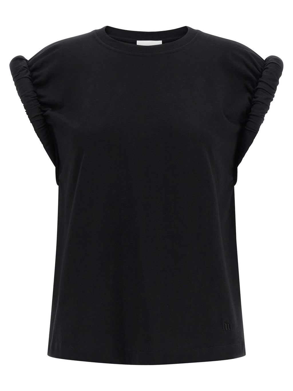 Black Cotton Sleeveles T-Shirt