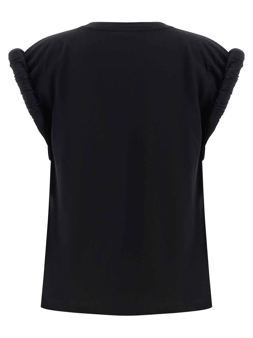 Black Cotton Sleeveles T-Shirt