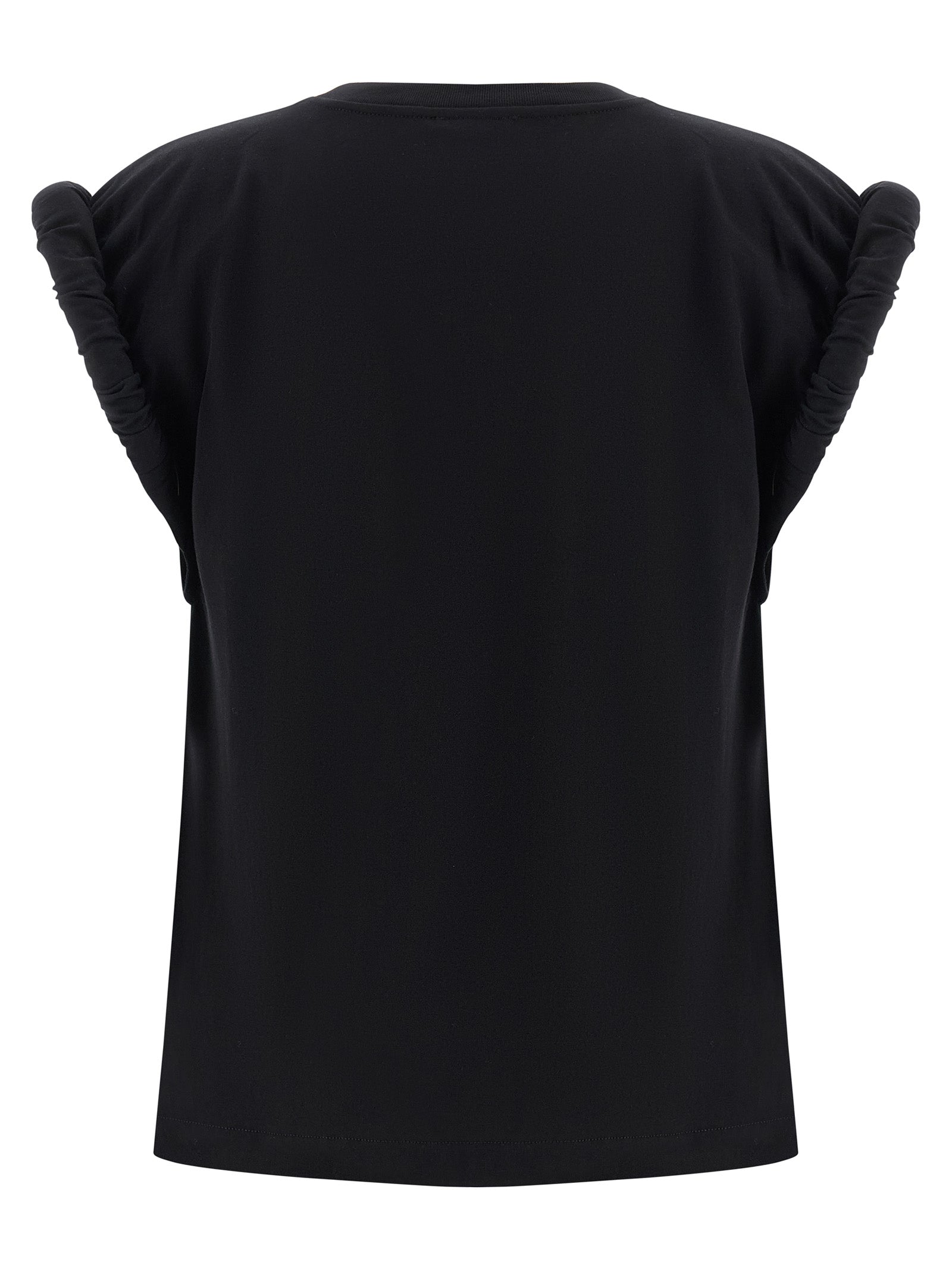 Black Cotton Sleeveles T-Shirt