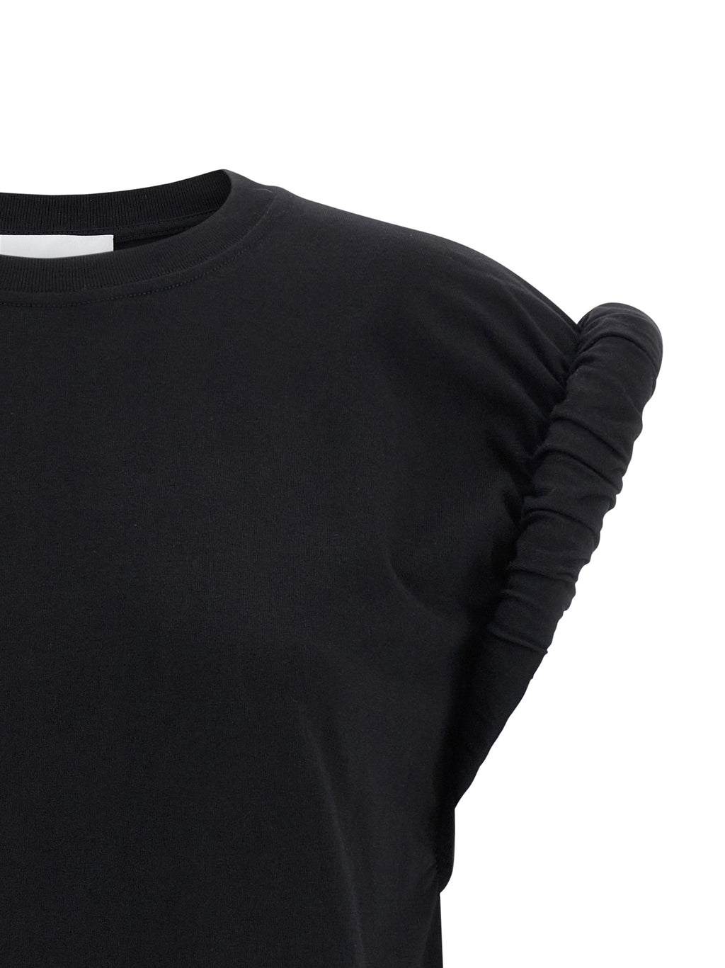 Black Cotton Sleeveles T-Shirt