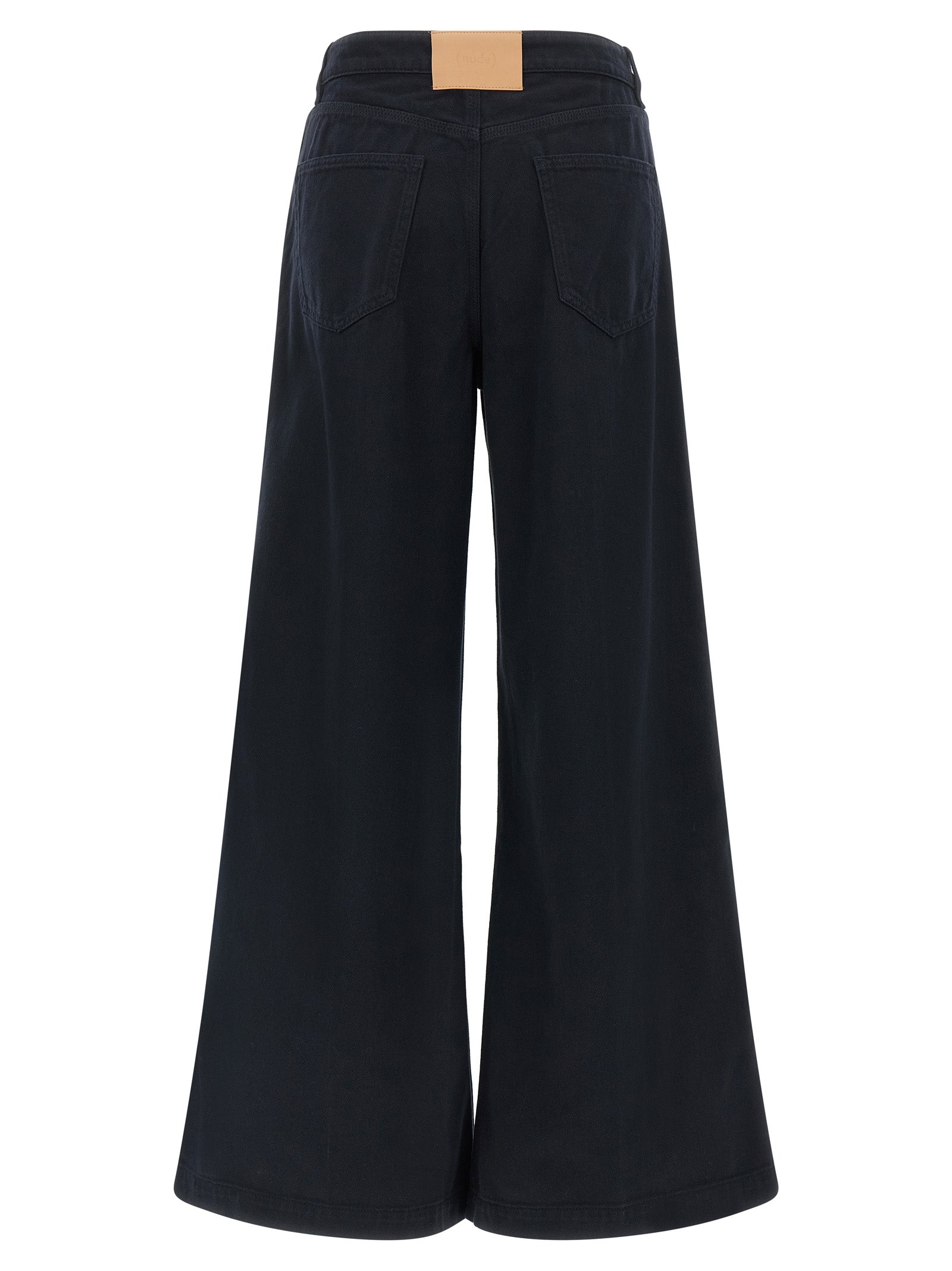 Blue Cotton Flared Pants