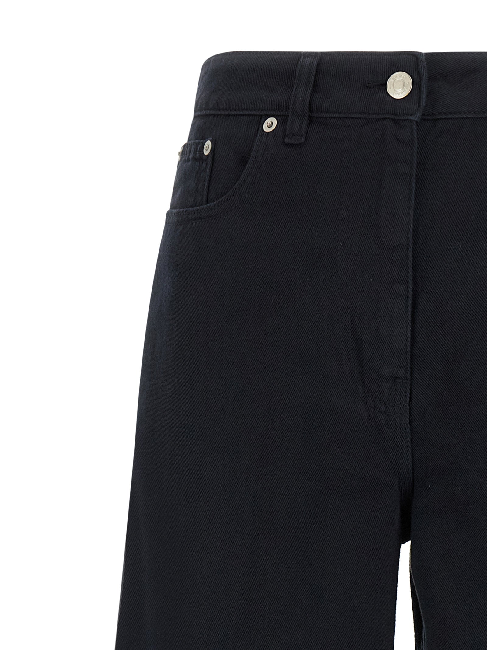 Blue Cotton Flared Pants