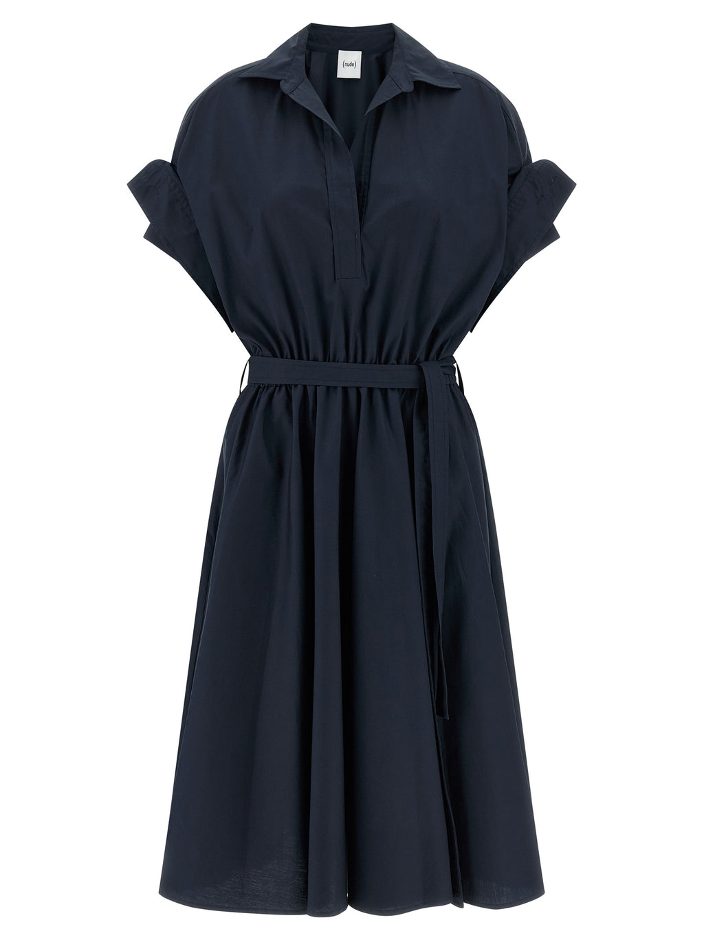 Blue Cotton Midi Dress