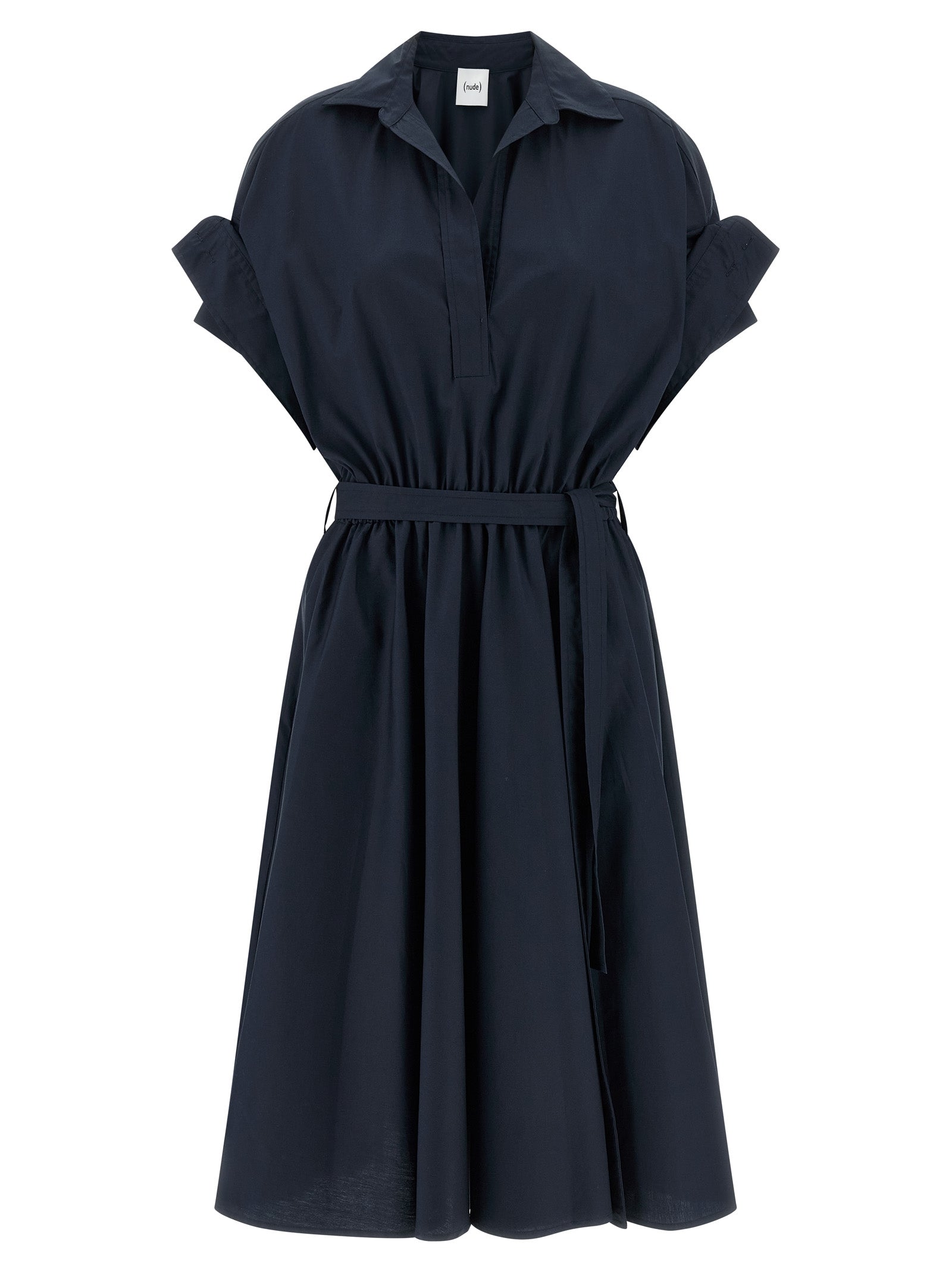 Blue Cotton Midi Dress