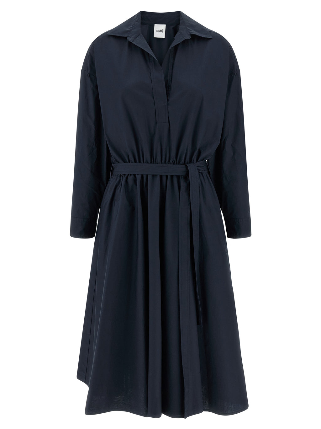 Blue Cotton Midi Dress