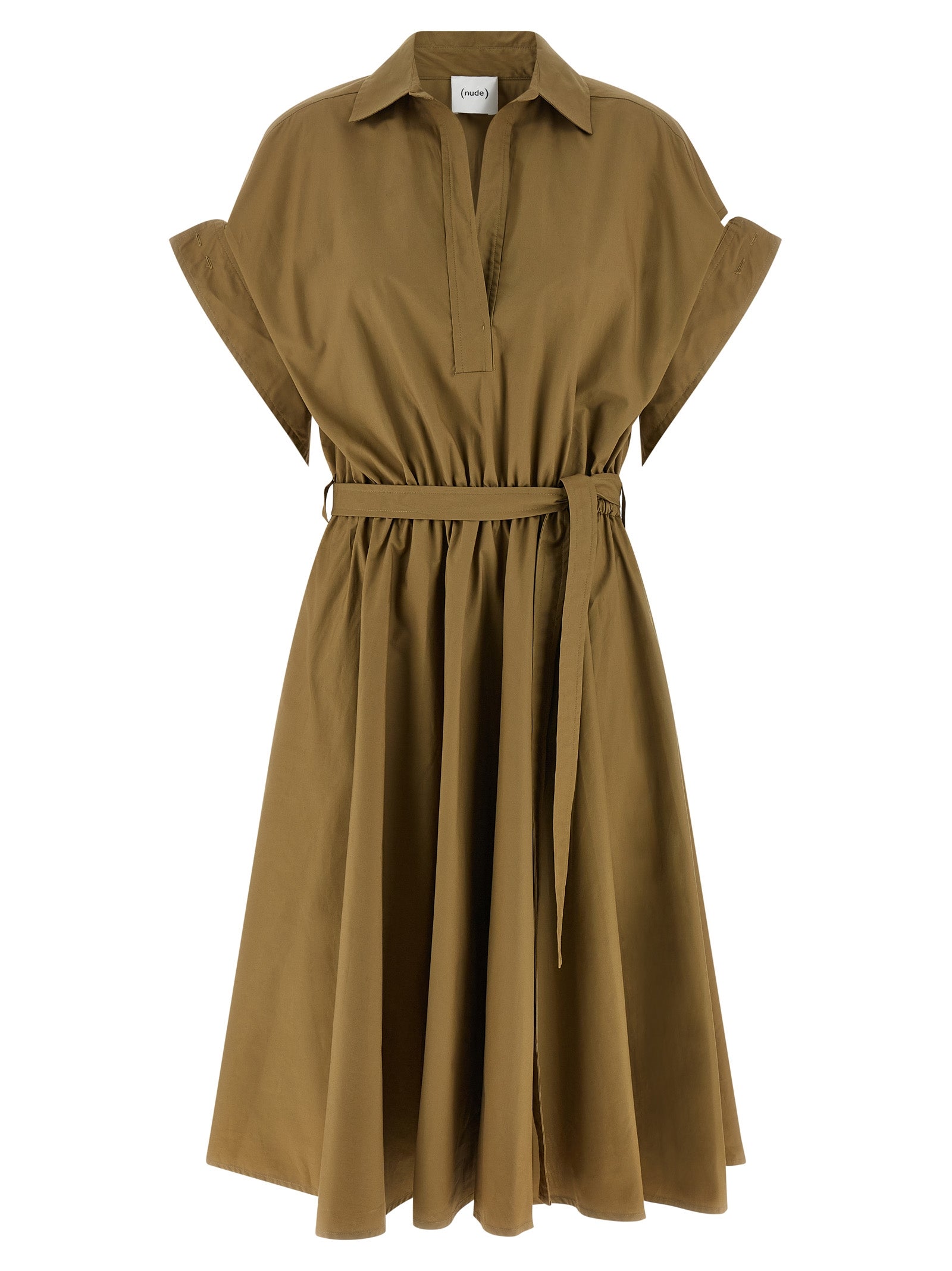 Bicolor Cotton Midi Dress