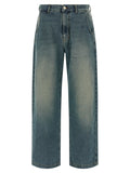 Blue Organic Cotton Straight-Leg Jeans
