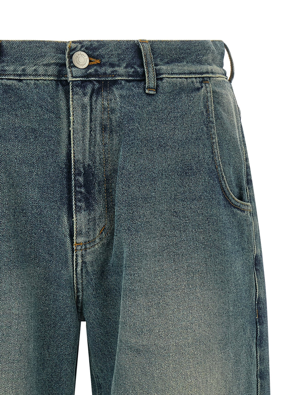 Blue Organic Cotton Straight-Leg Jeans