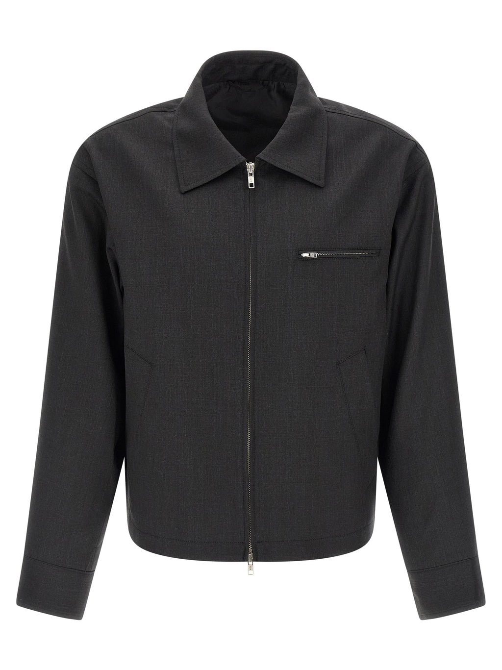 Gray Wool Full-Length Jacket