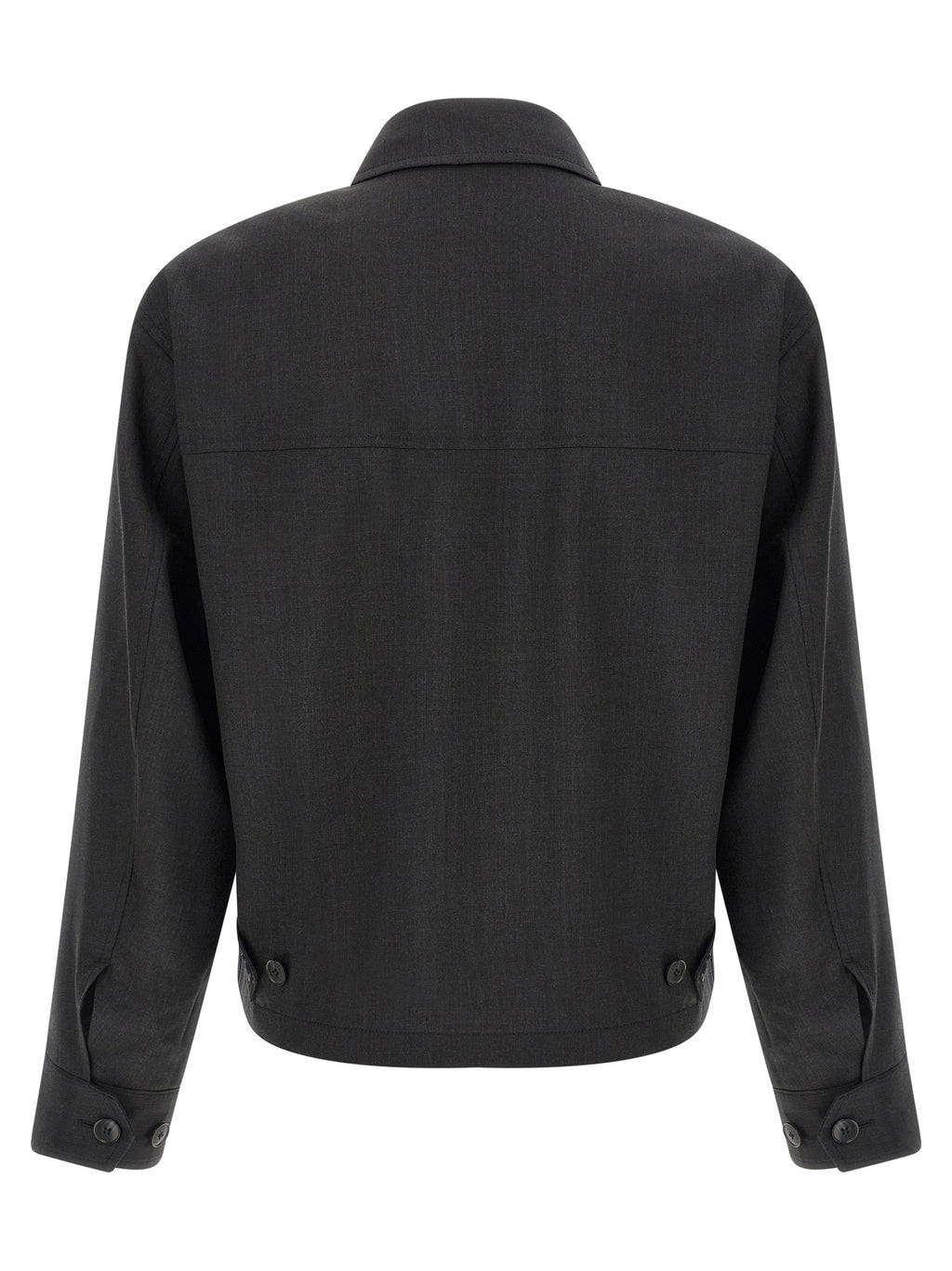 Gray Wool Full-Length Jacket