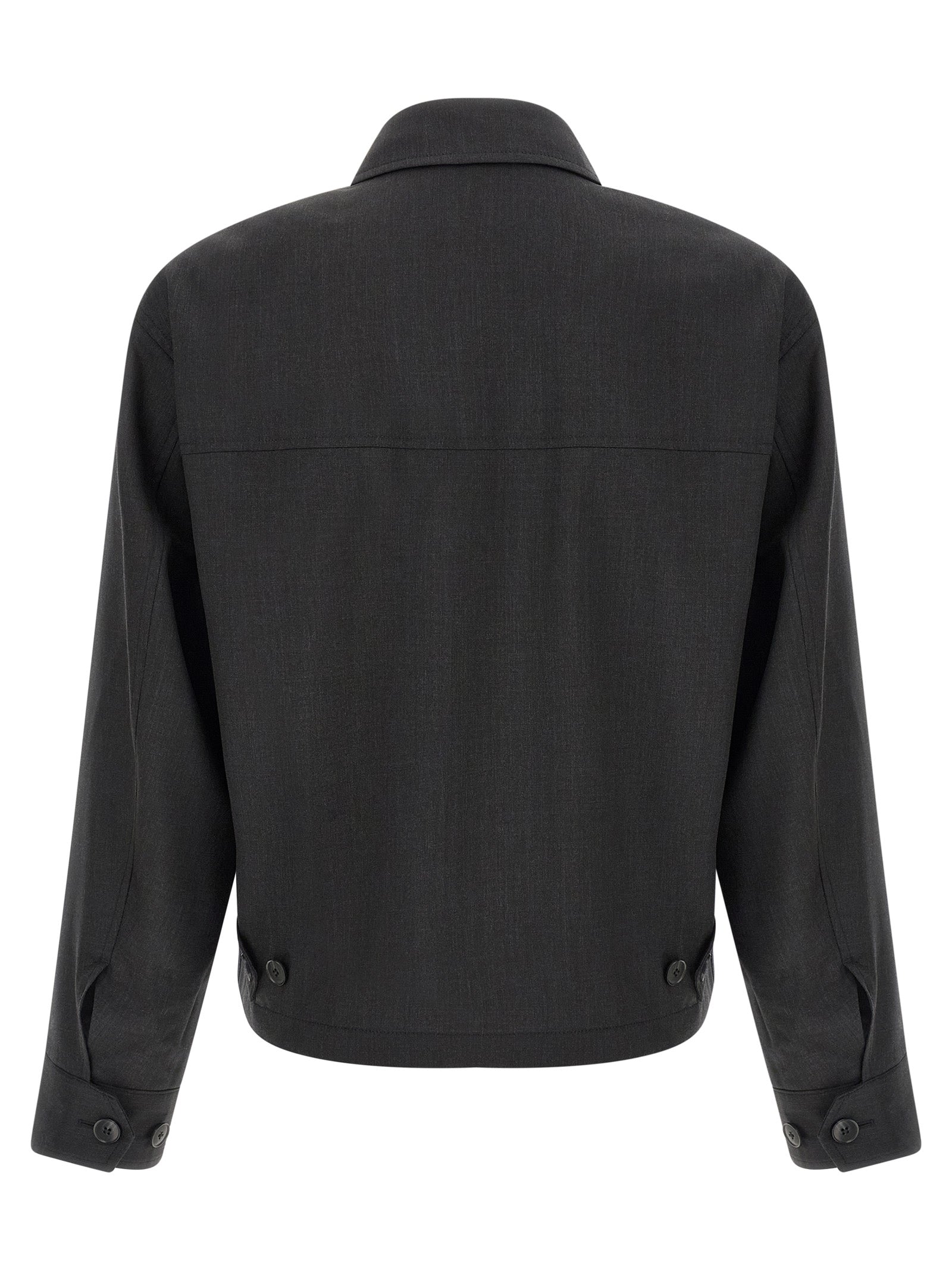 Gray Wool Full-Length Jacket