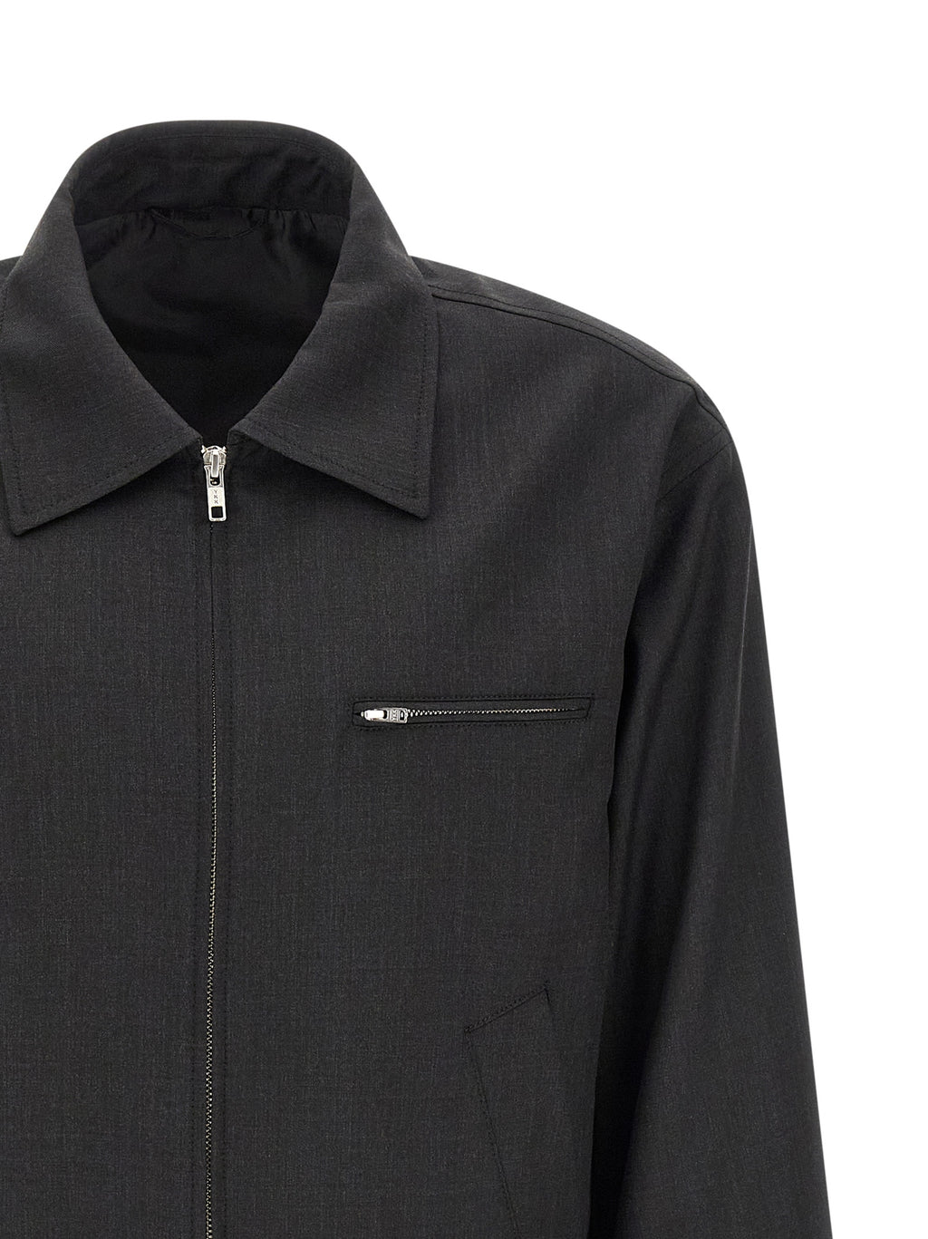 Gray Wool Full-Length Jacket