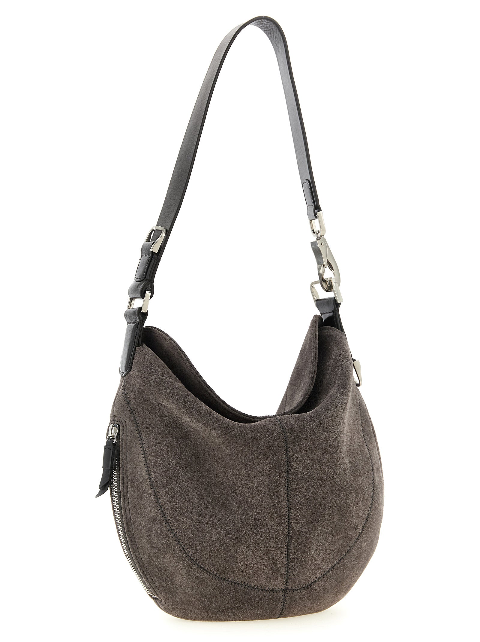 Gray Calfskin Shoulder Bag