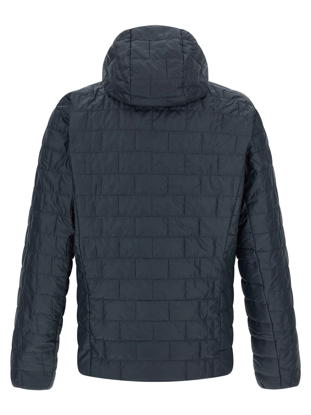 Blue Polyester Full-Length Jacket