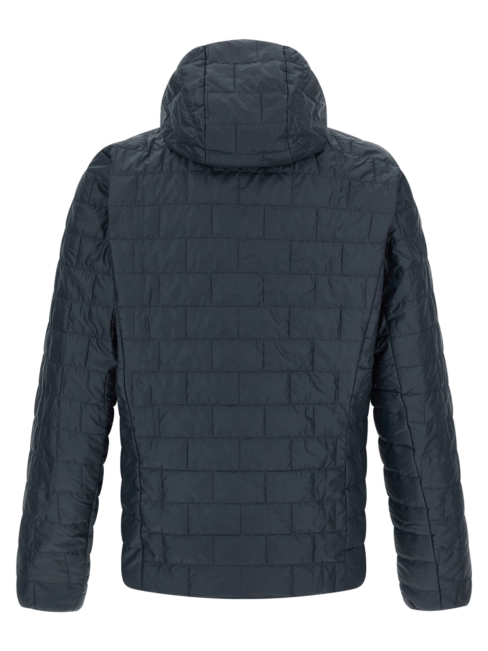 Blue Polyester Full-Length Jacket