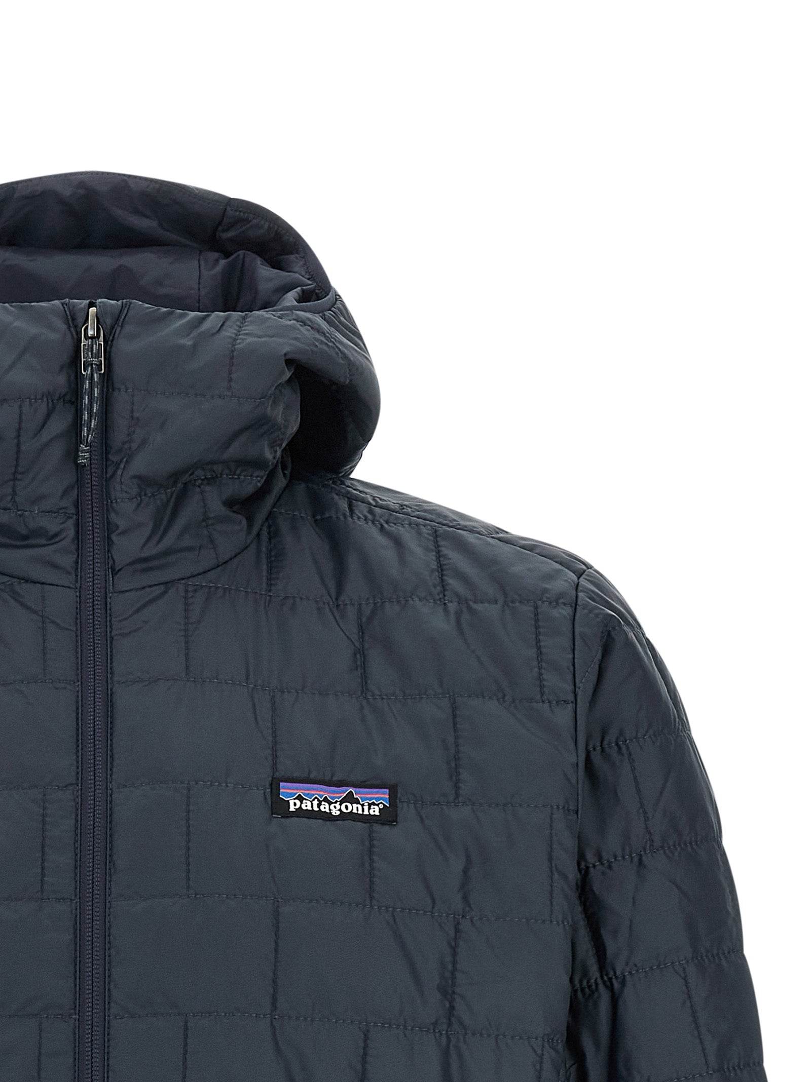 Blue Polyester Full-Length Jacket