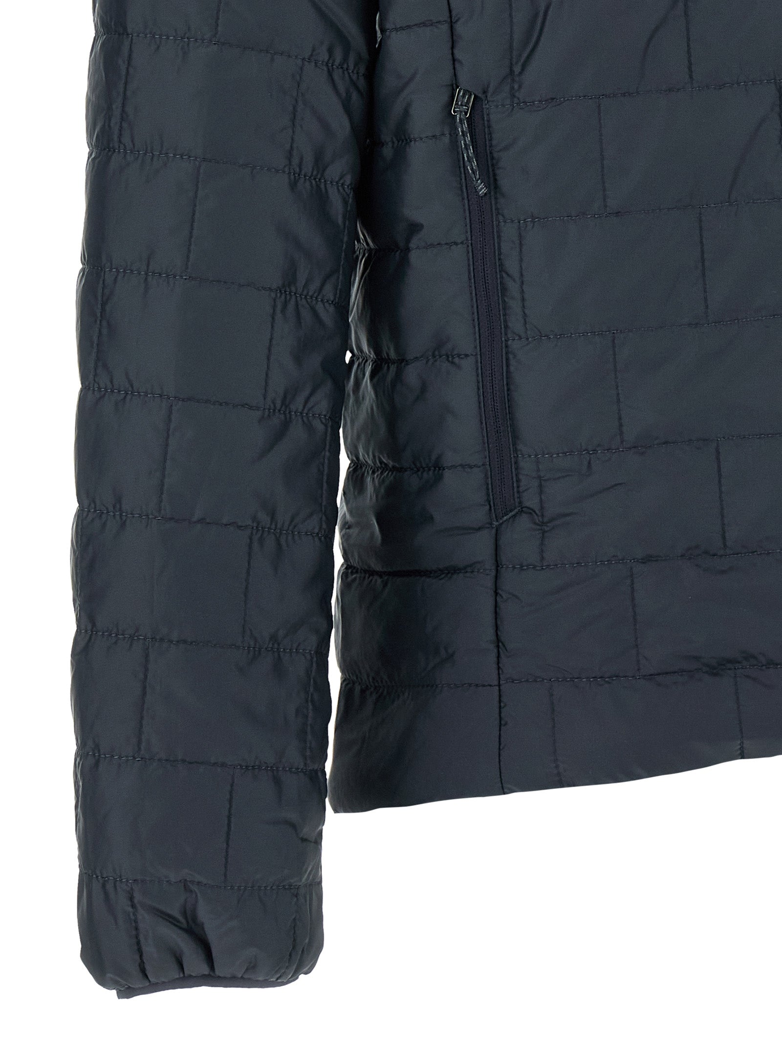 Blue Polyester Full-Length Jacket