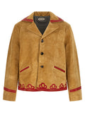 Beige Cowhide Leather Jacket