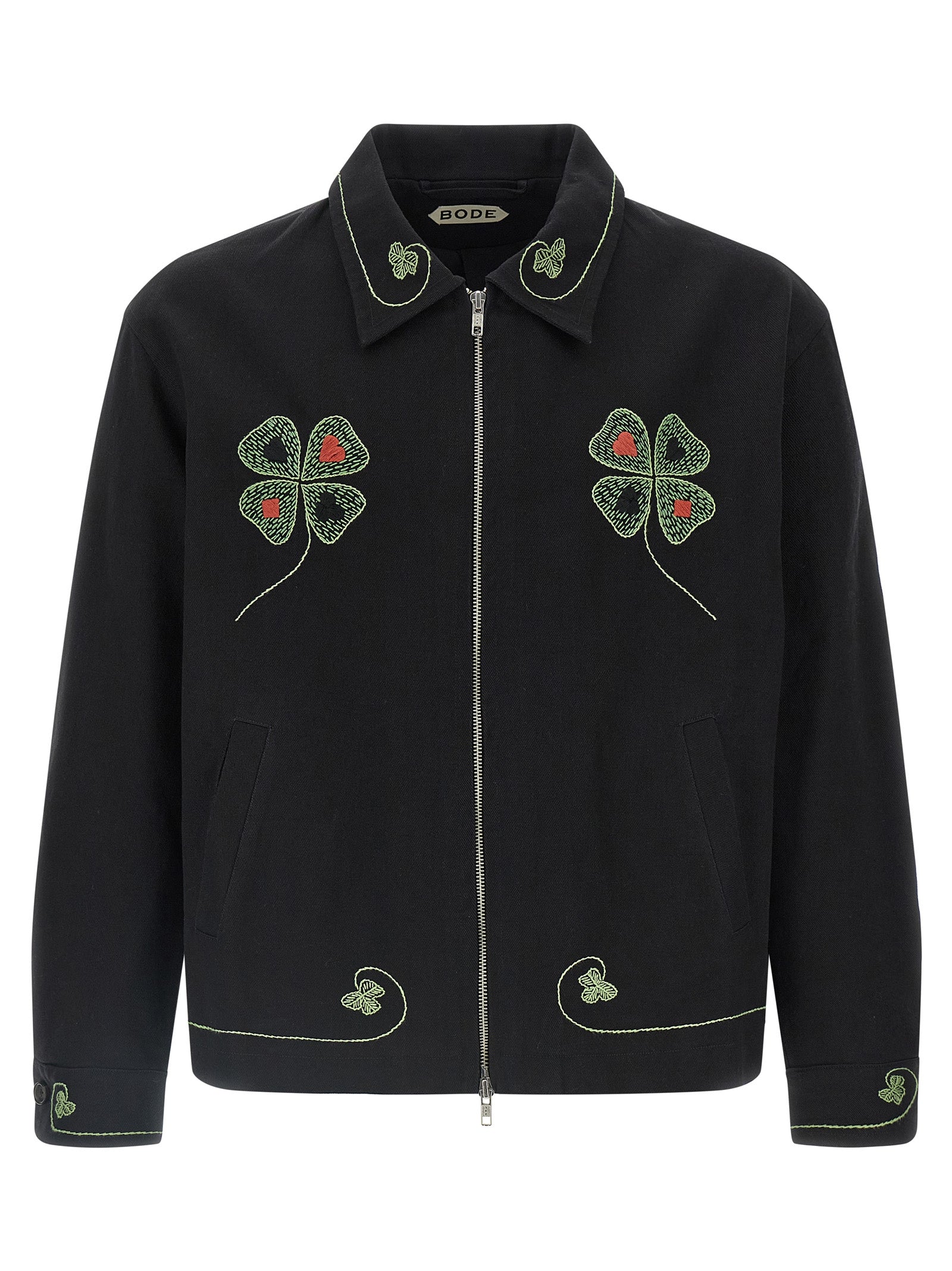 Black Cotton Full-Length Jacket