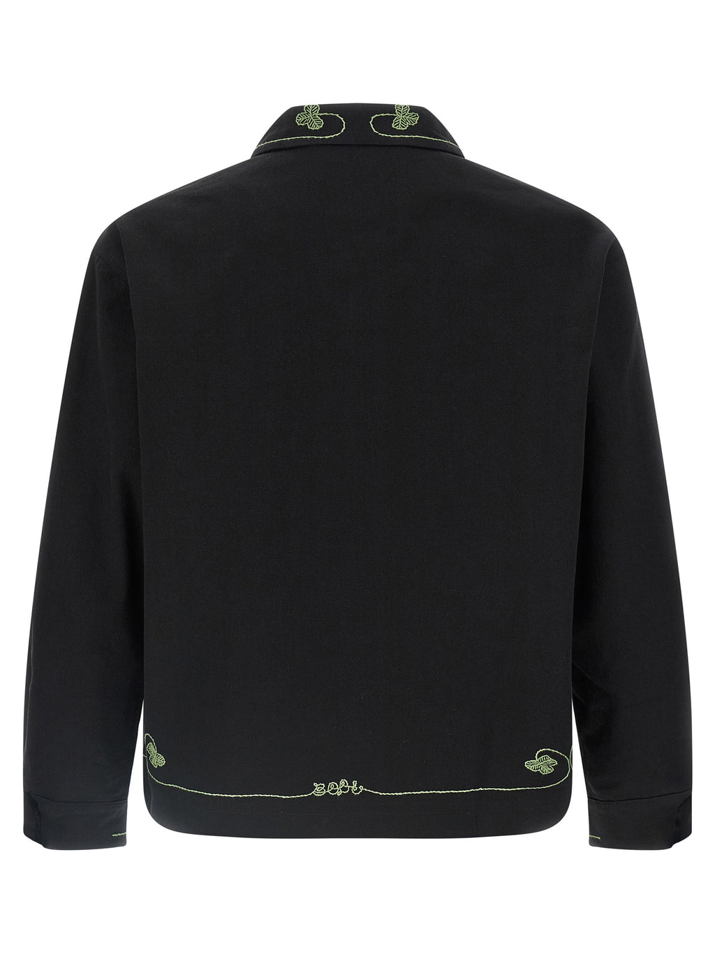 Black Cotton Full-Length Jacket