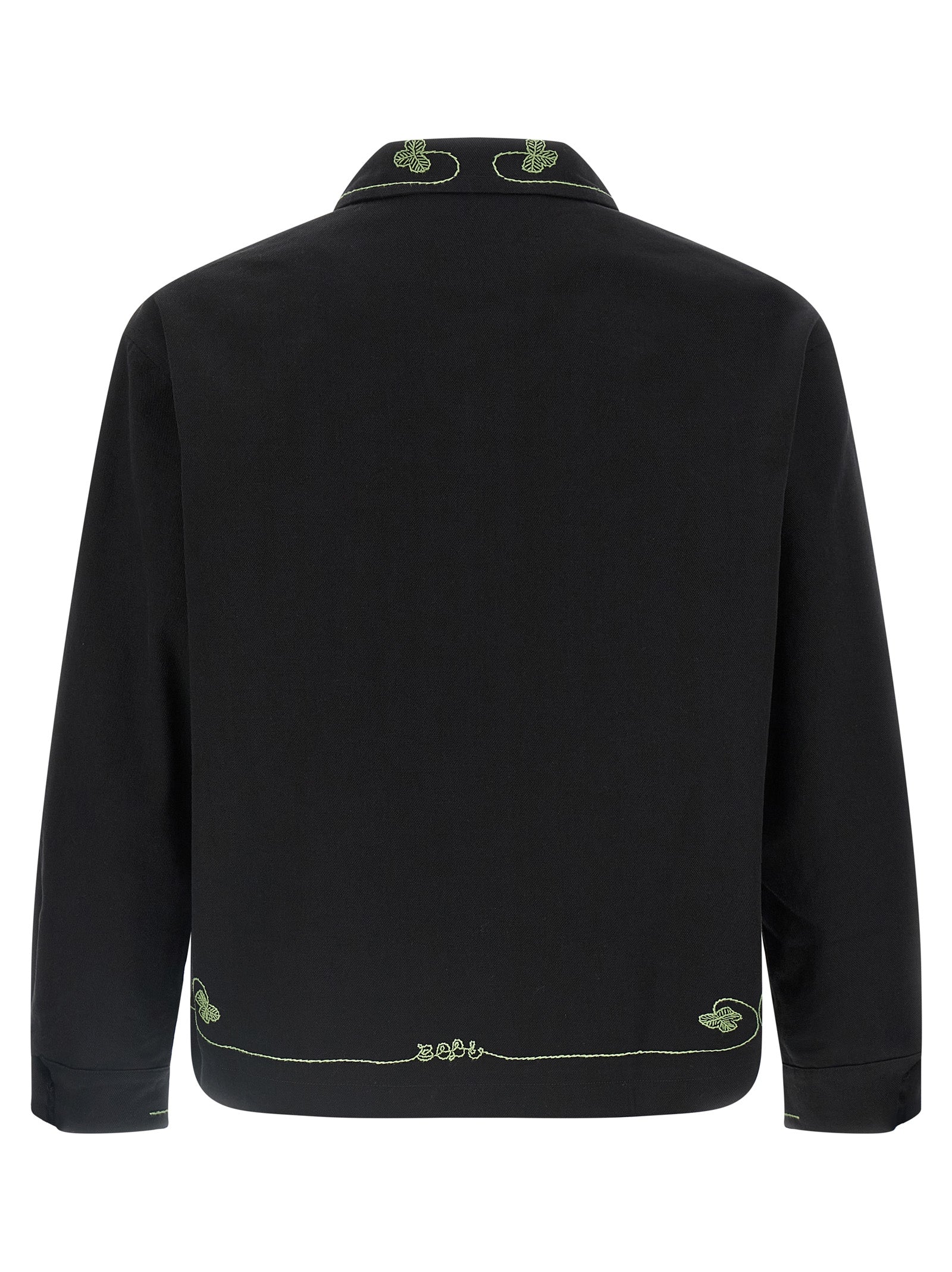Black Cotton Full-Length Jacket