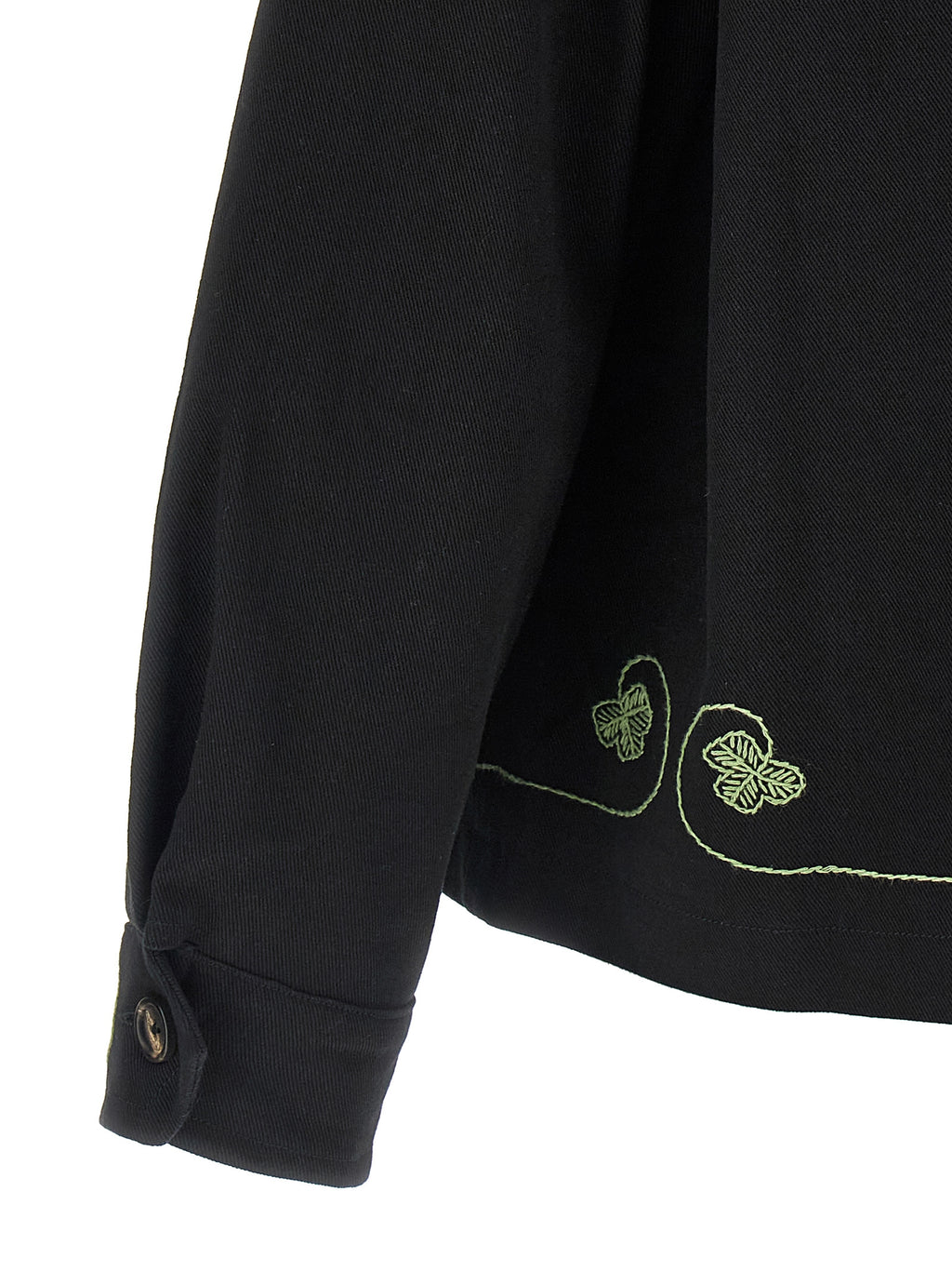 Black Cotton Full-Length Jacket