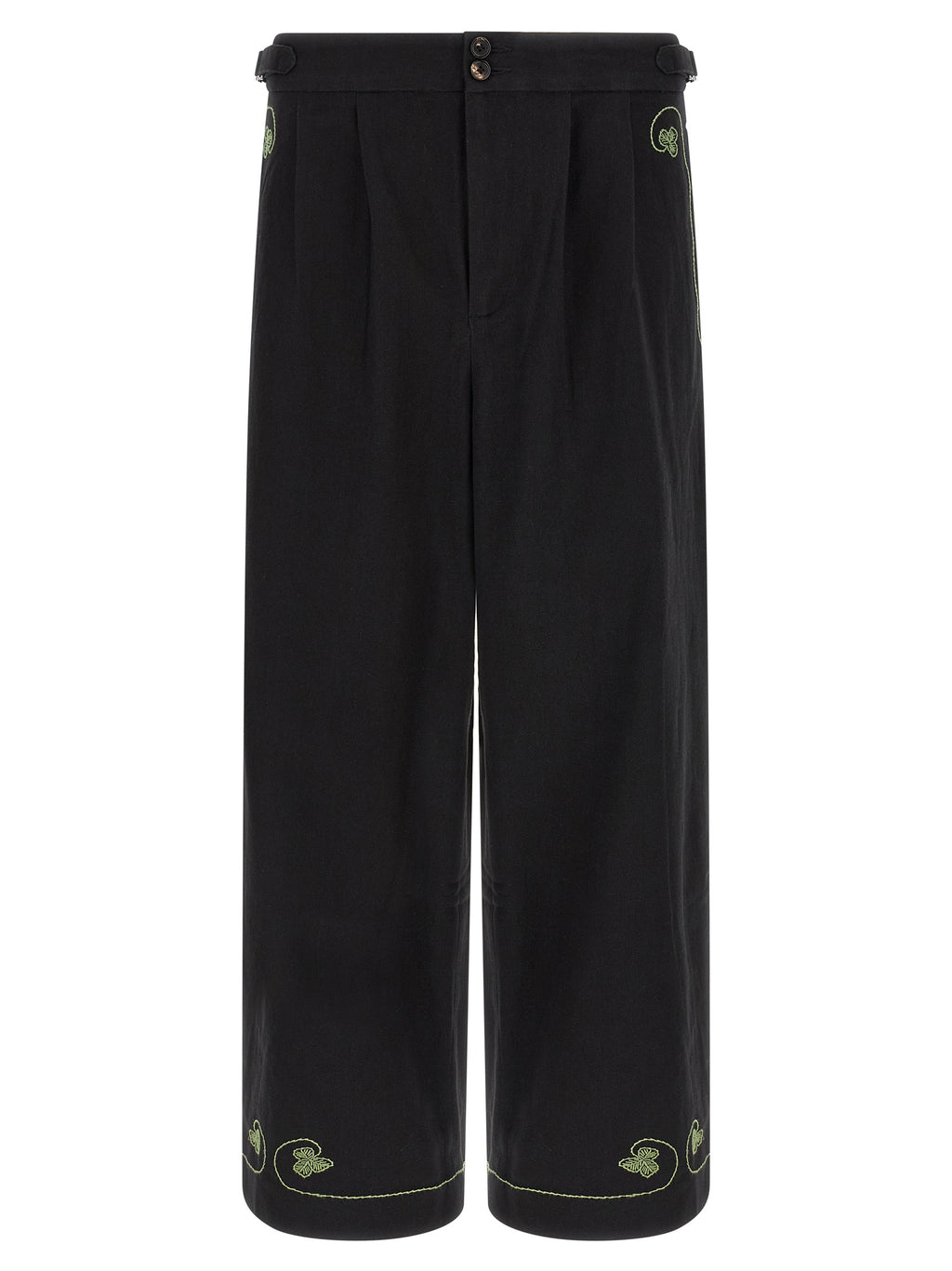 Black Cotton Casual Pants