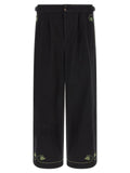 Black Cotton Casual Pants