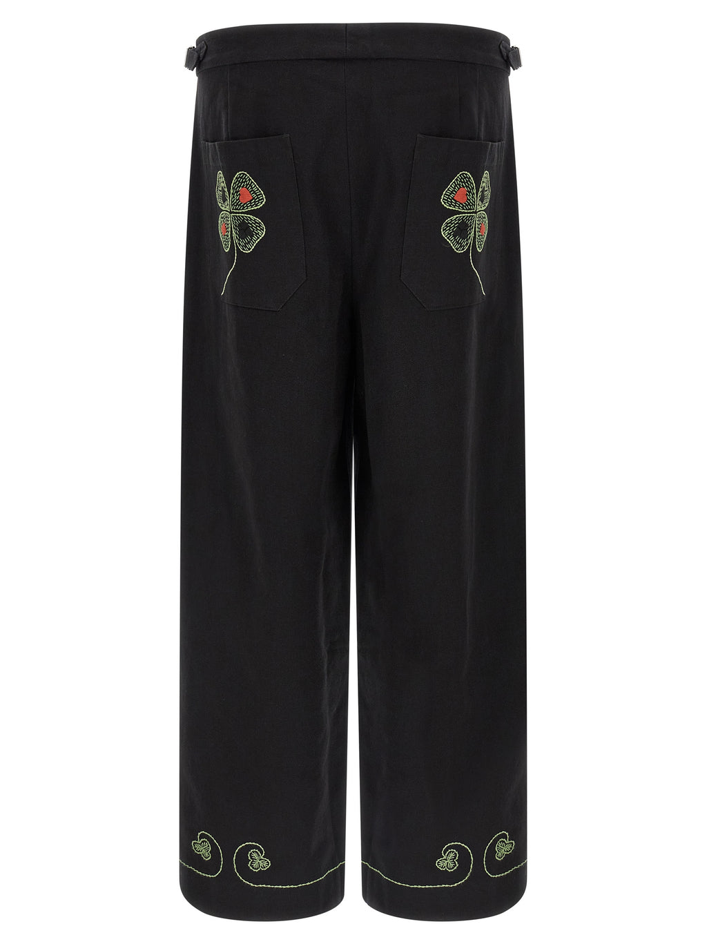 Black Cotton Casual Pants