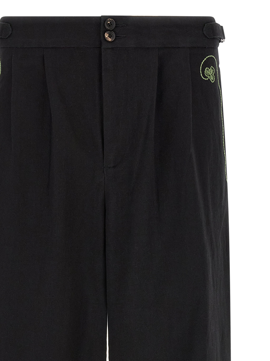 Black Cotton Casual Pants