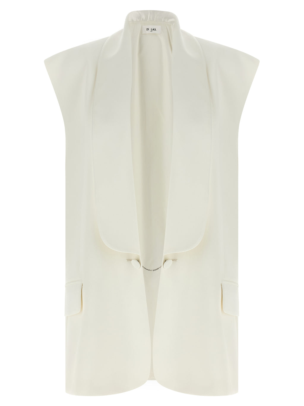 White Viscose Sleeveless Jacket