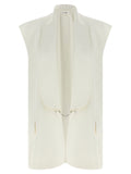 White Viscose Sleeveless Jacket