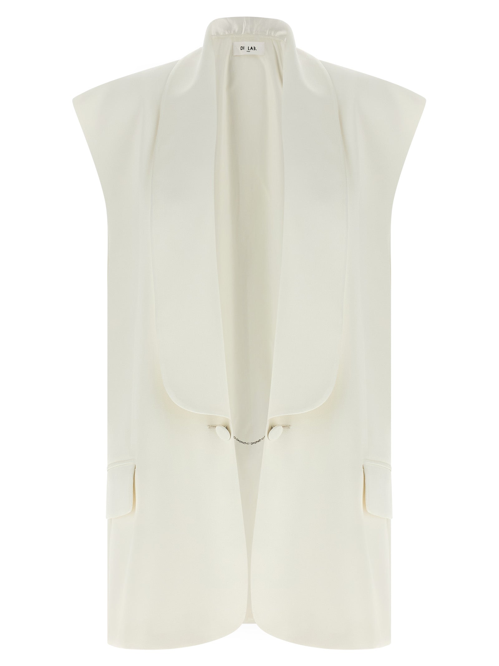 White Viscose Sleeveless Jacket