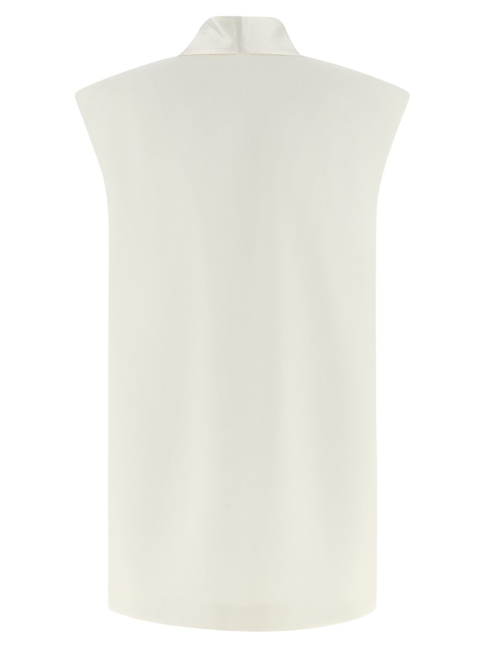 White Viscose Sleeveless Jacket
