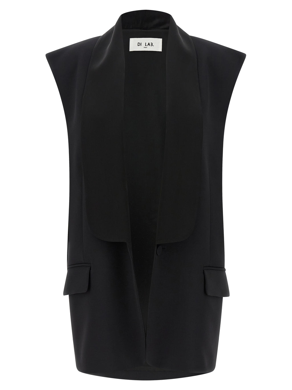 Black Viscose Sleeveless Jacket