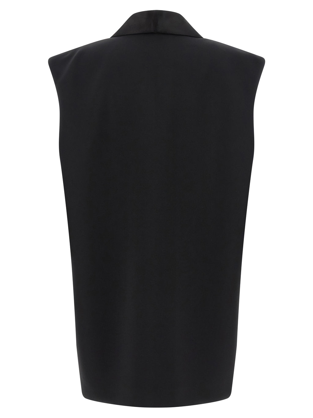 Black Viscose Sleeveless Jacket