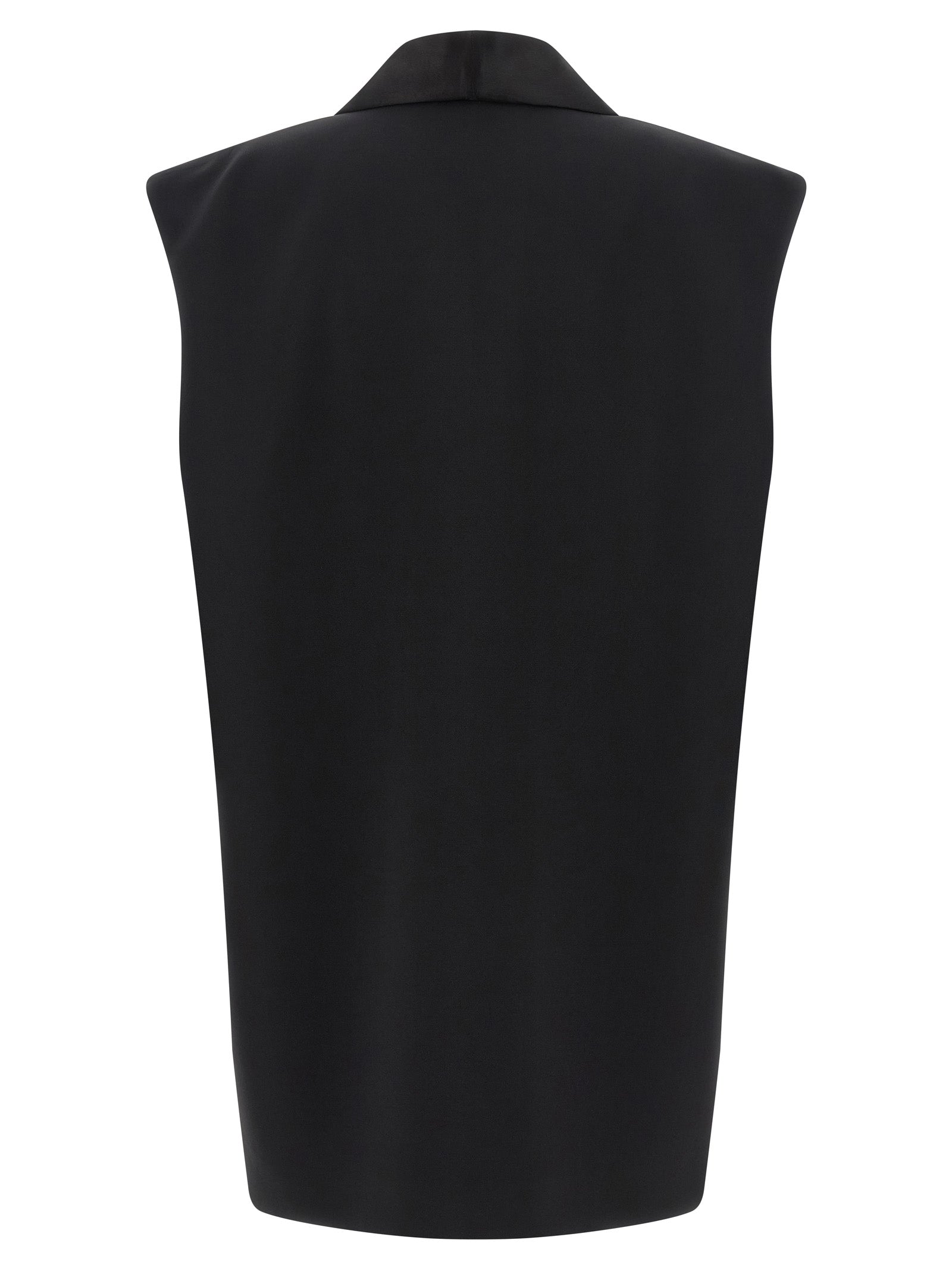 Black Viscose Sleeveless Jacket